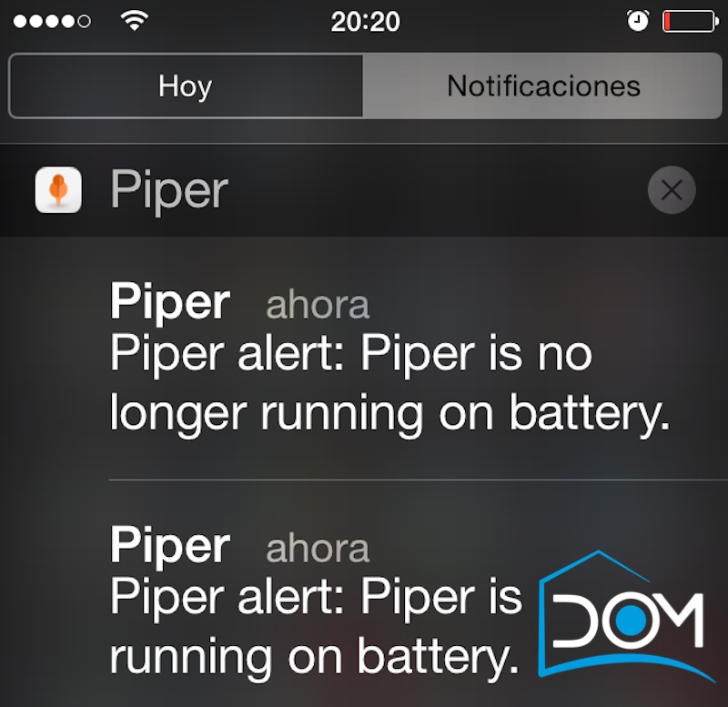 Piper - Notificación de corte del suministro eléctrico