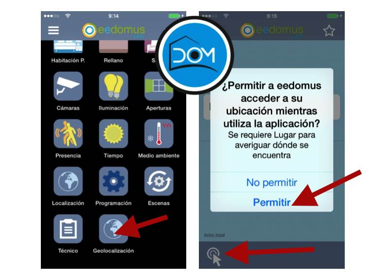 eedomus - Habilitar la geolocalización en la aplicación móvil para iOS