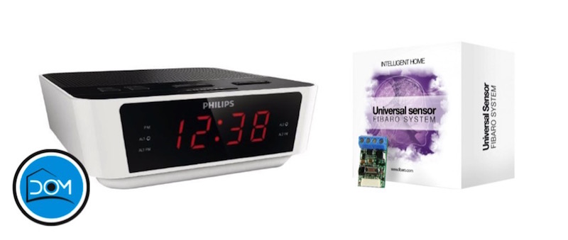 Reloj despertador domotizado con sensor universal de Fibaro