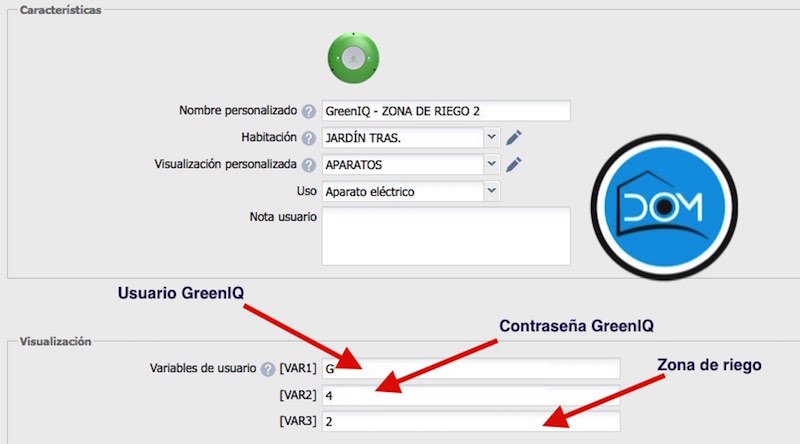 Configuración de GreenIQ en eedomus