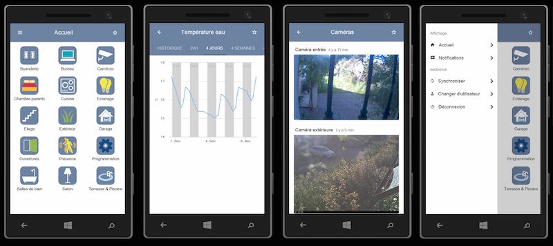 Aplicación móvil eedomus para Windows Phone