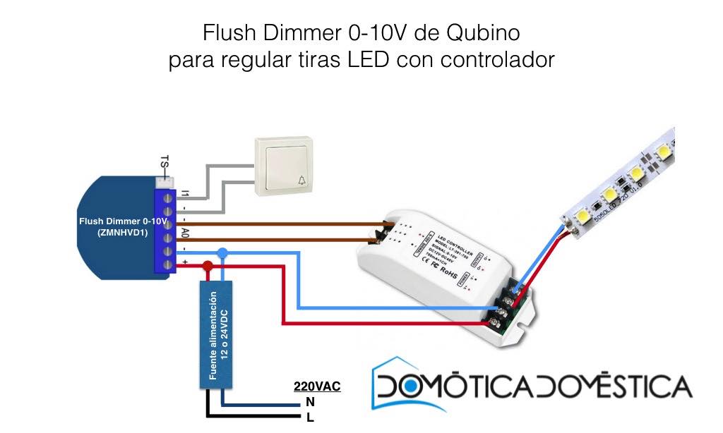 Flush Dimmer 0-10V - Regulación de tiras LED con controlador