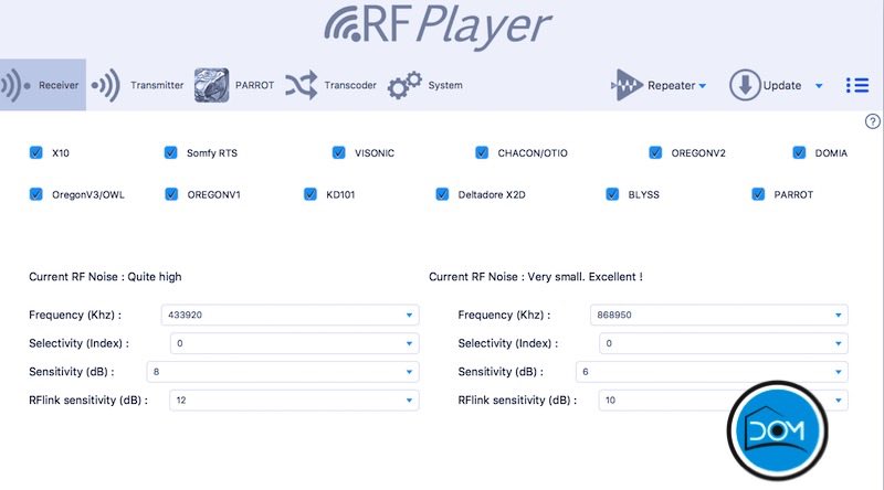 RFPlayer - Software de configuración