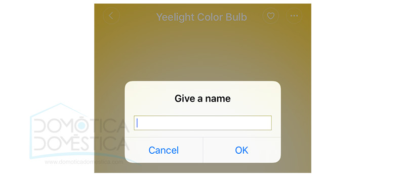 Añadir colores a favoritos de la bombilla Yeelight