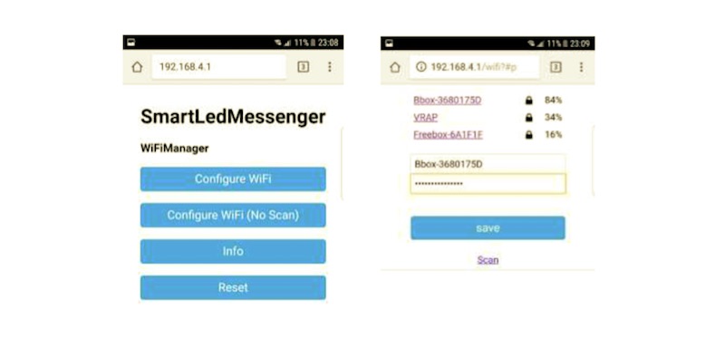 Smart Led Messenger - Configuración Wifi